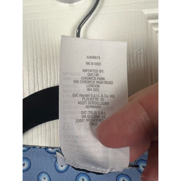 Susan Graver Patchwork Kimono Topper Blouse Large Blue Green Pockets - Picture 4 of 7